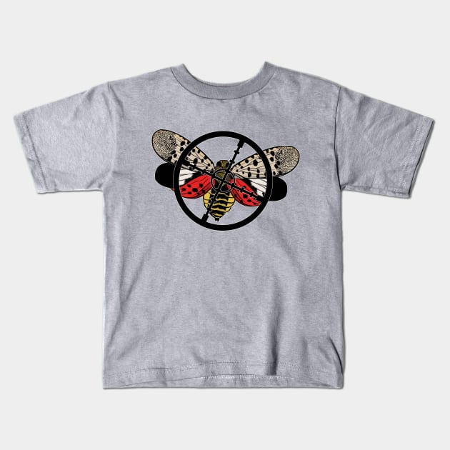 Spotted Lantern Fly Target Kids T-Shirt by AngryMongoAff